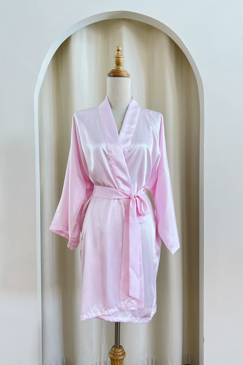 Classic Silk Robe (Baby Pink)