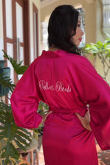 Classic Silk Robe (Fuchsia)
