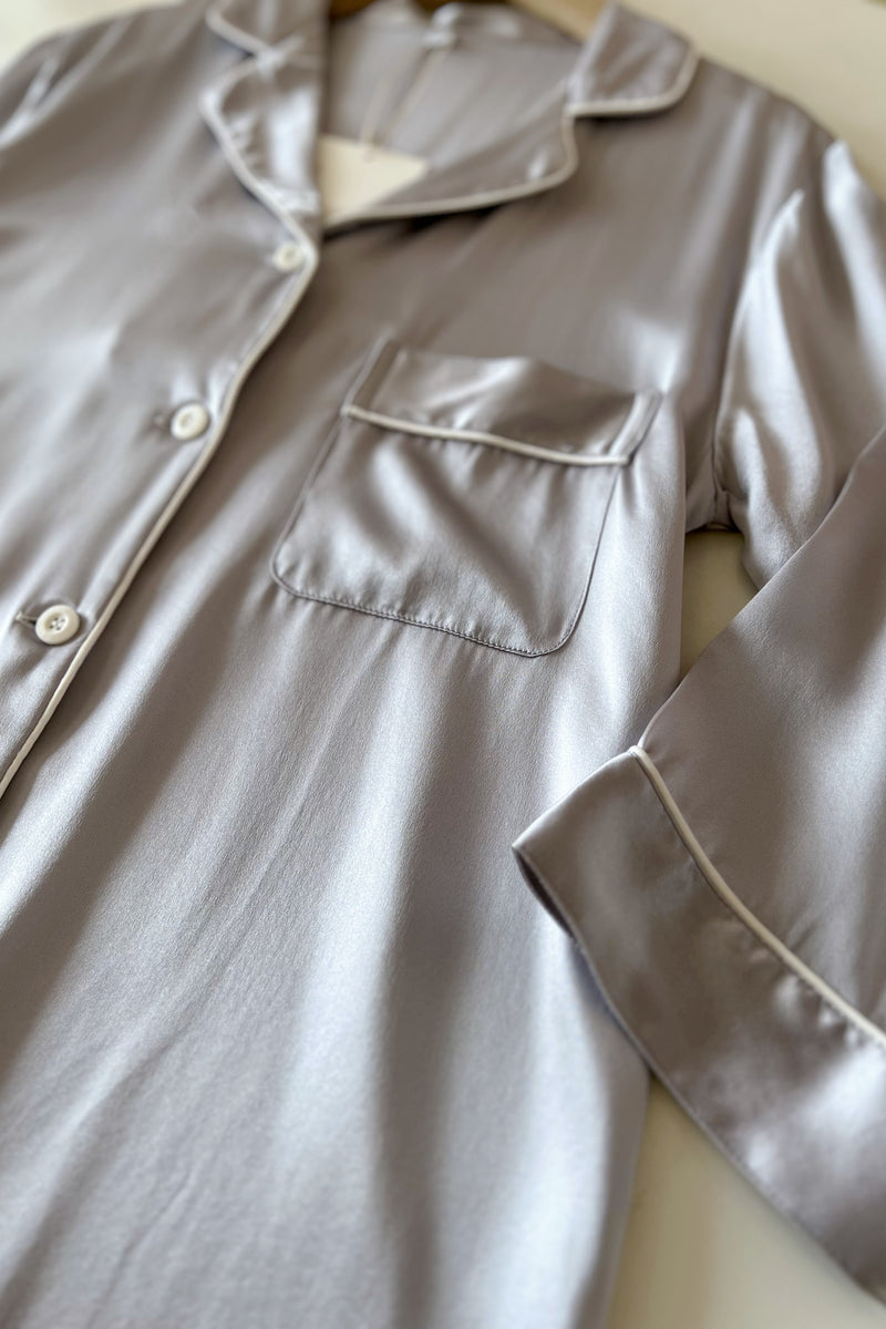 Mulberry Silk Sleepshirt (Grey M)