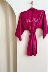 Personalized Silk Robe (Fuchsia)