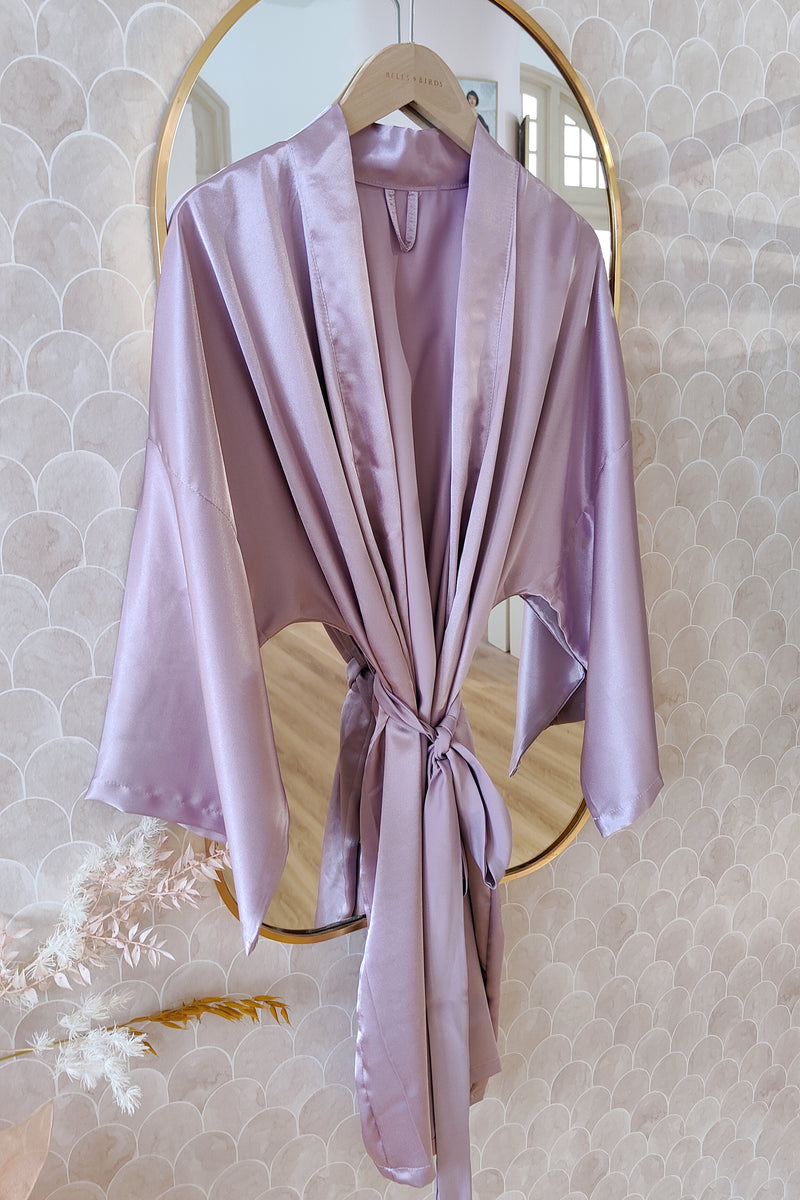 Classic Silk Robe (Lilac)