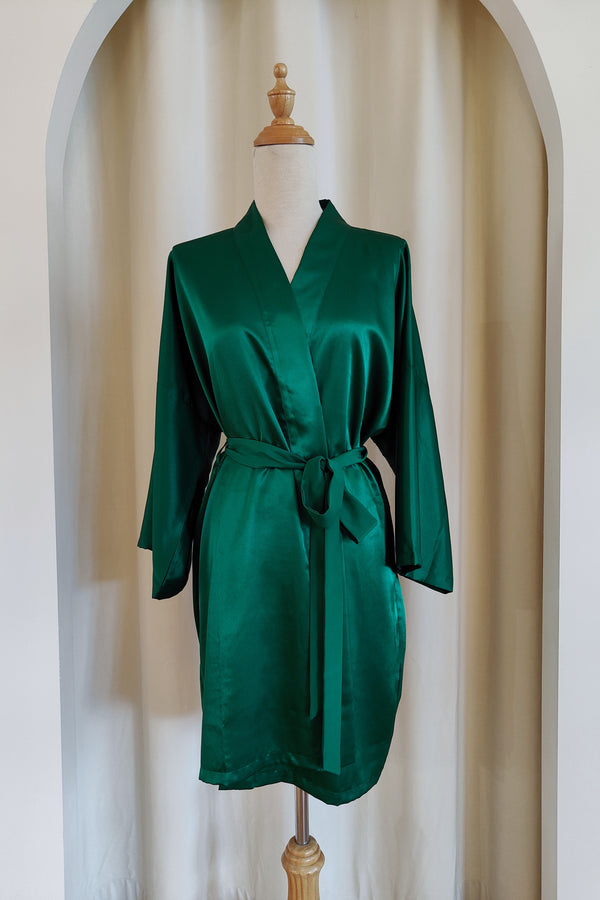 Classic Silk Robe (Emerald)