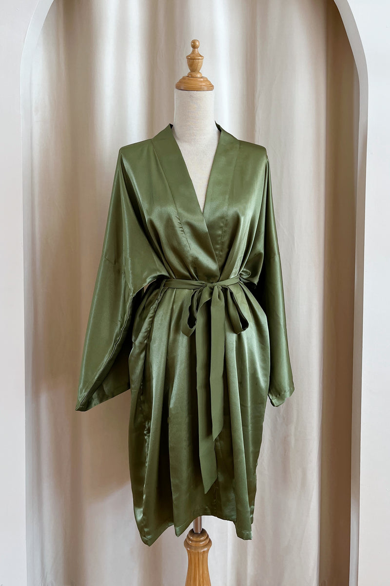 Classic Silk Robe (Forest)