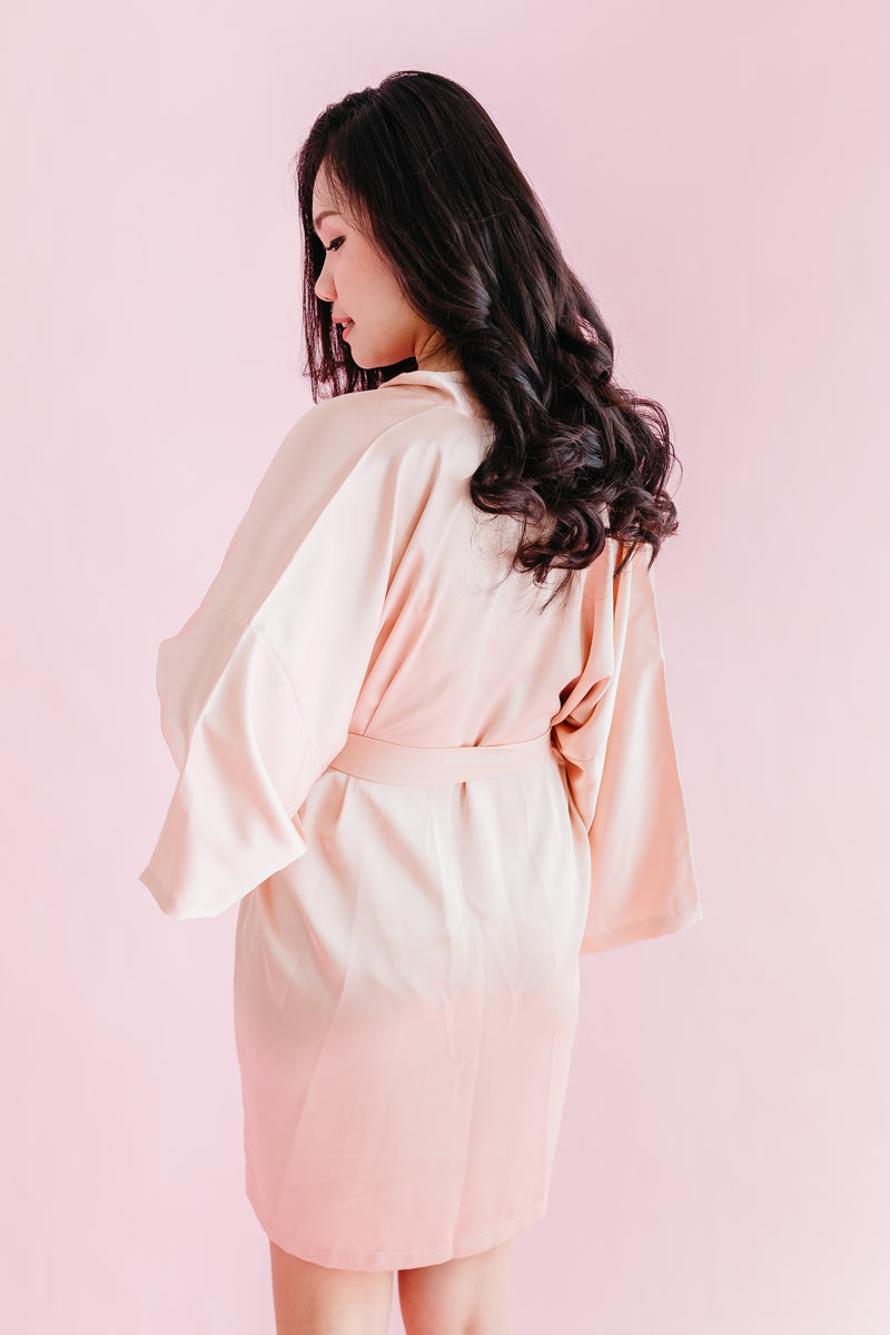 Classic Silk Robe (Blush Pink)