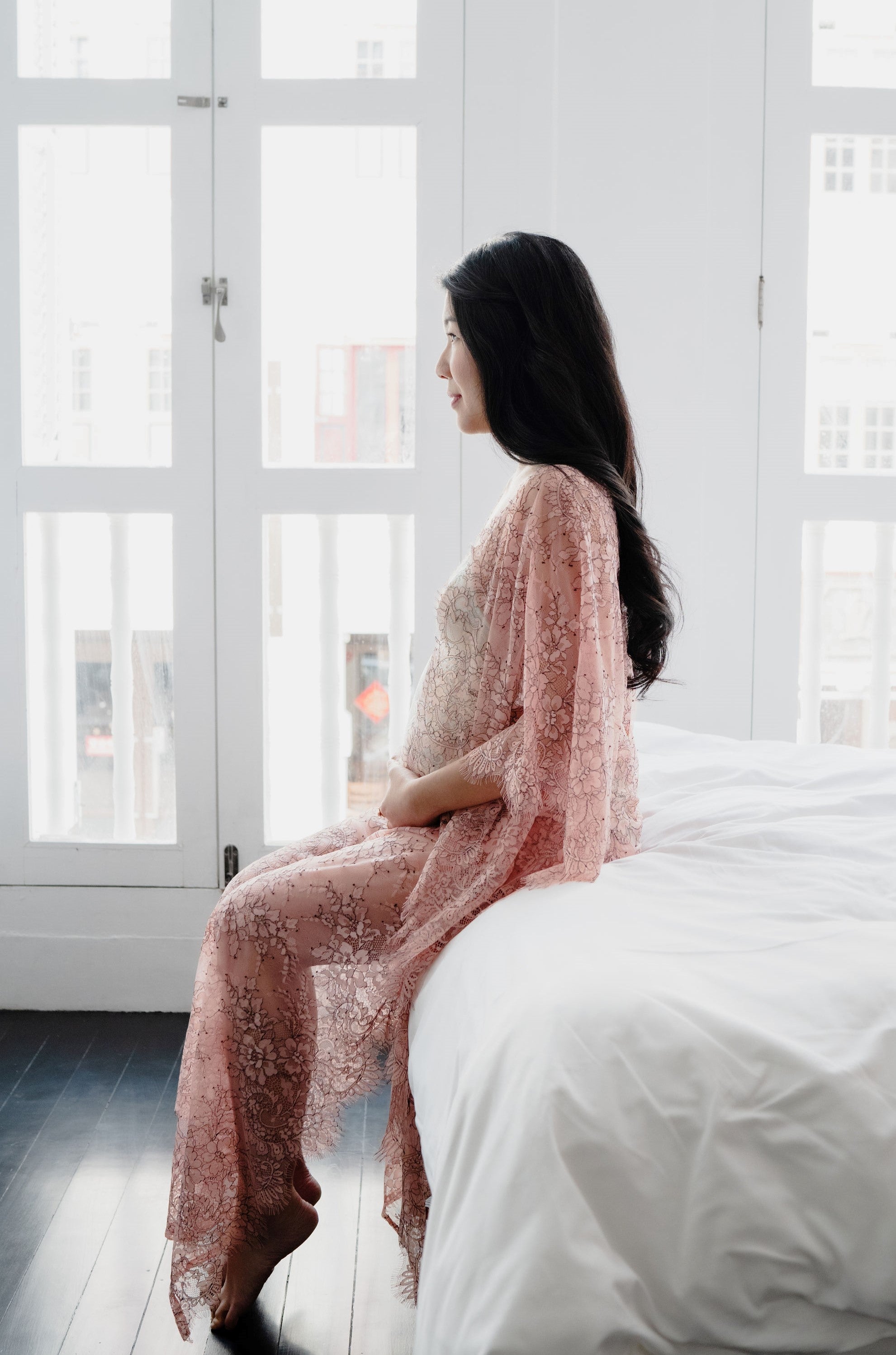 Limited Lace Kaftan (Pink) - Bells & Birds