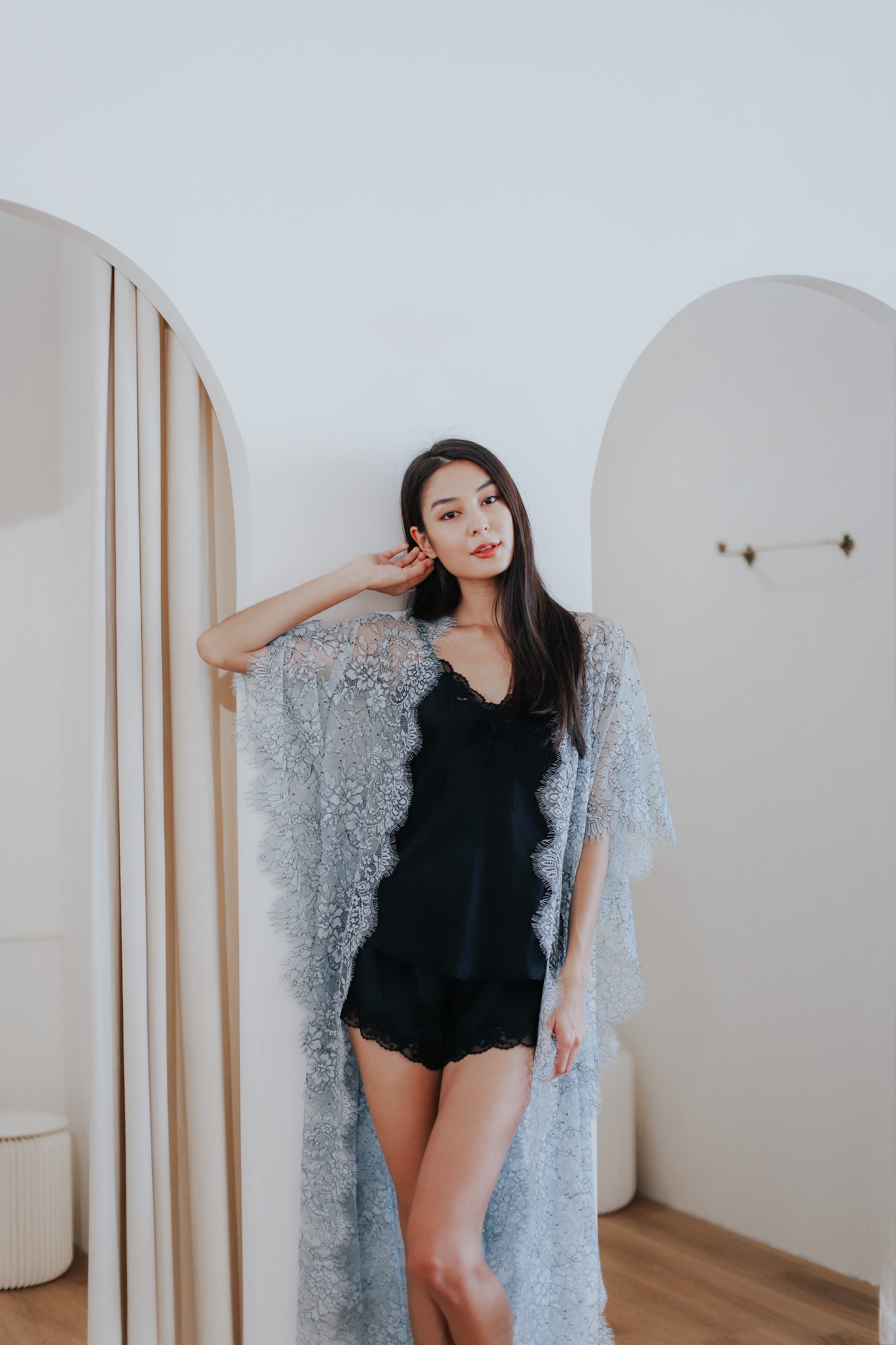 Limited Lace Kaftan (Grey) - Bells & Birds