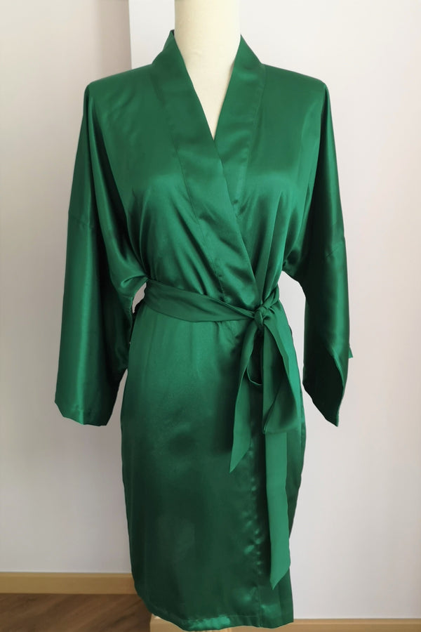 Classic Silk Robe (Emerald)