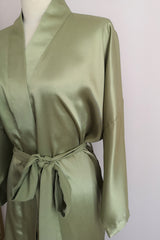 Classic Silk Robe (Sage Green)