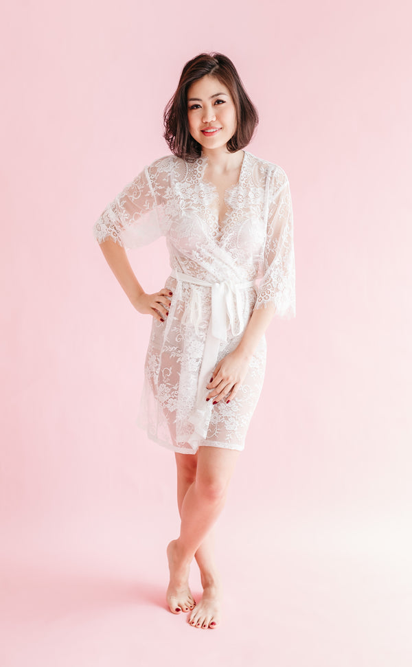 Ever After Lace Robe - Bells & Birds