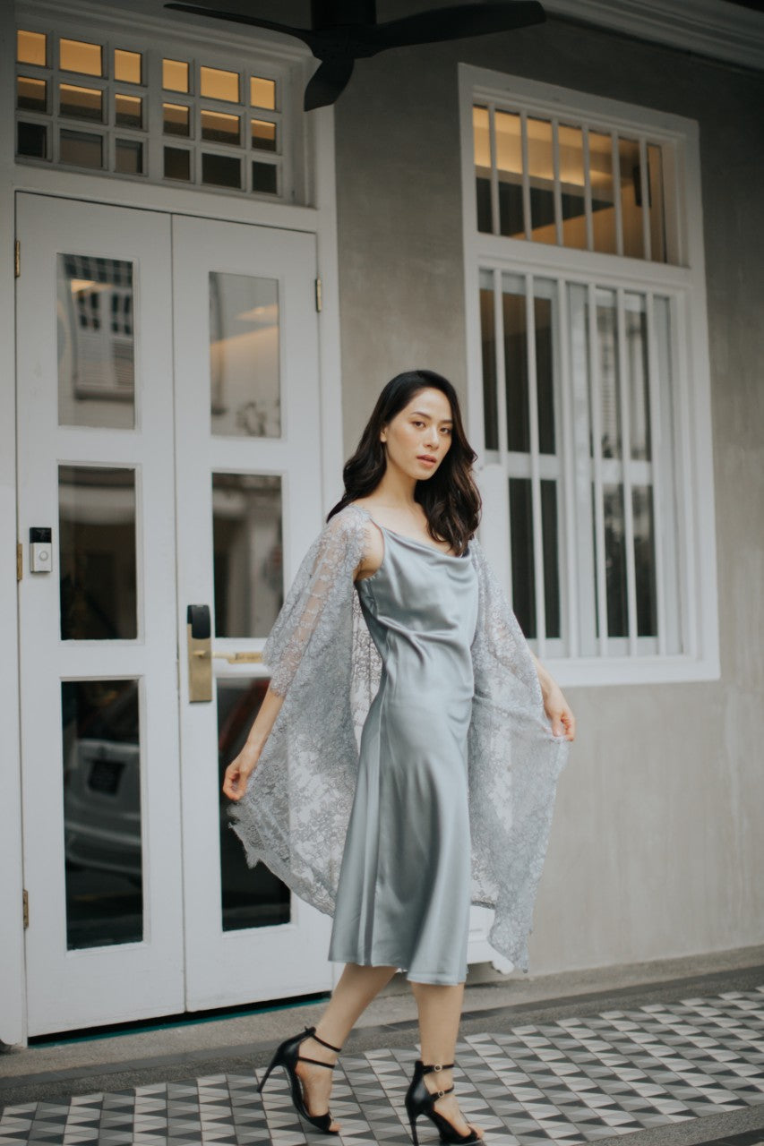 Limited Lace Kaftan (Grey) - Bells & Birds