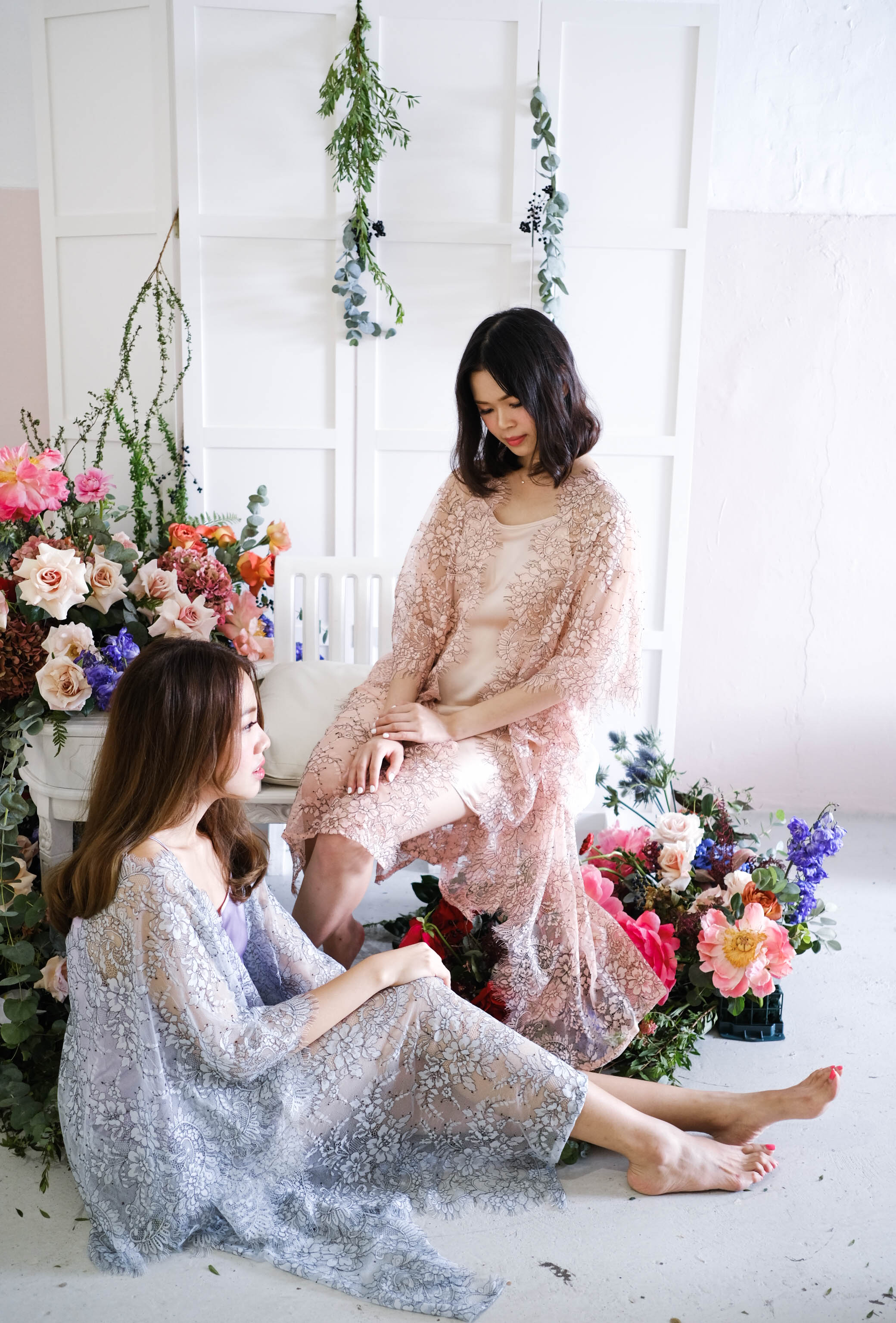 Limited Lace Kaftan (Grey) - Bells & Birds
