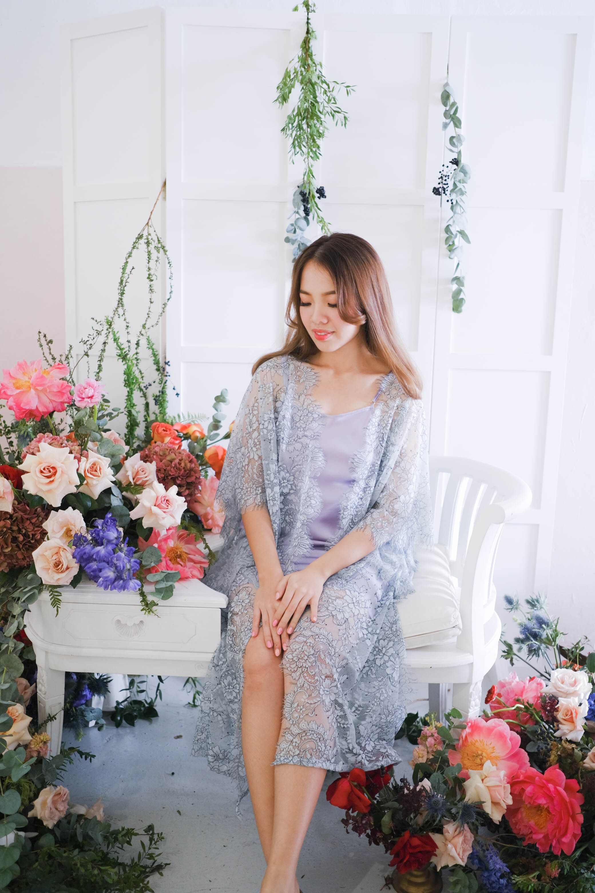 Limited Lace Kaftan (Grey) - Bells & Birds