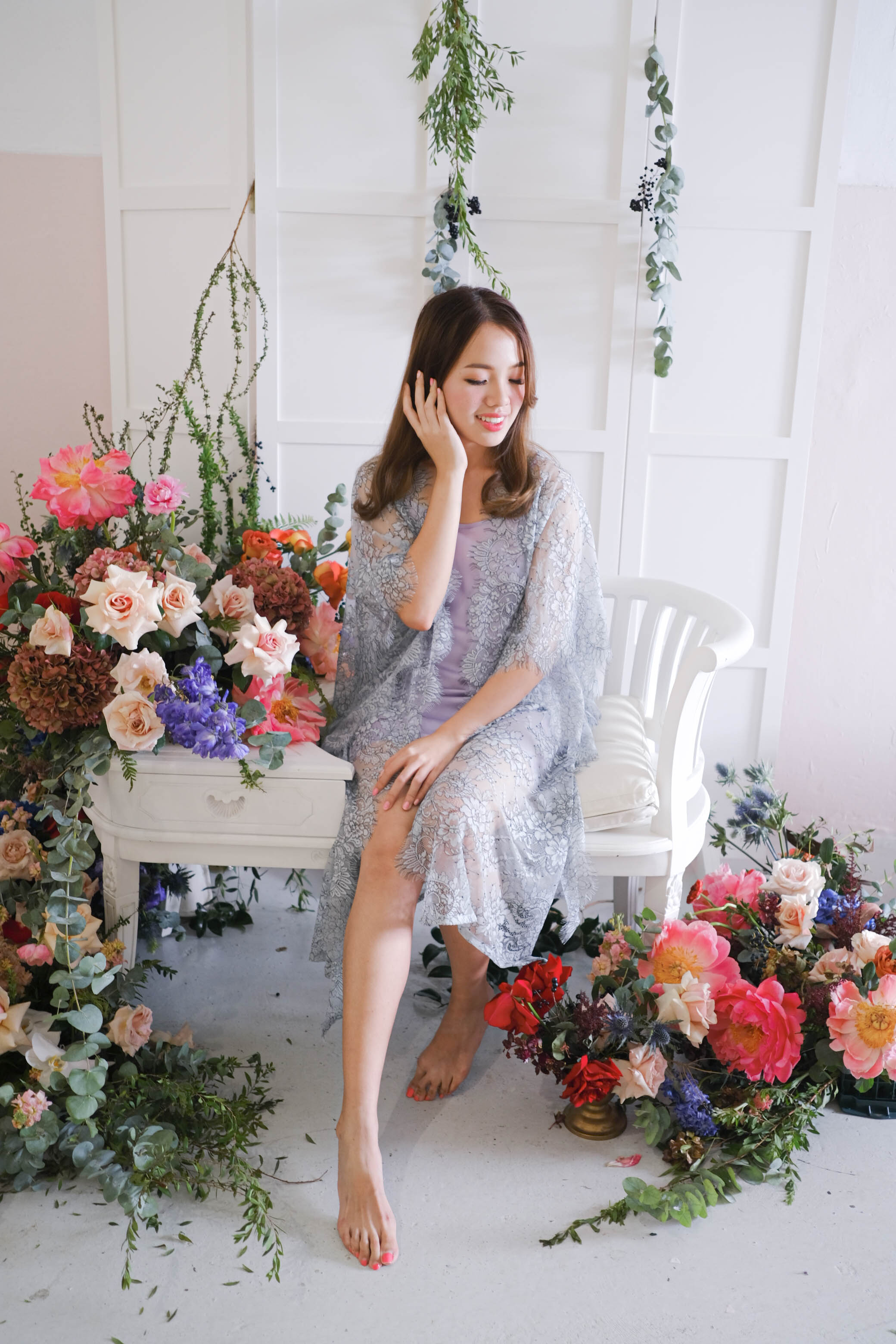 Limited Lace Kaftan (Grey) - Bells & Birds