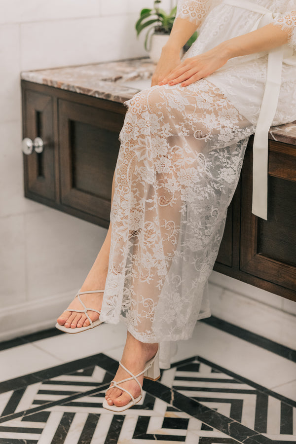Ever After Lace Maxi Robe - Bells & Birds