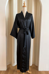 Maxi Silk Robe (Black)