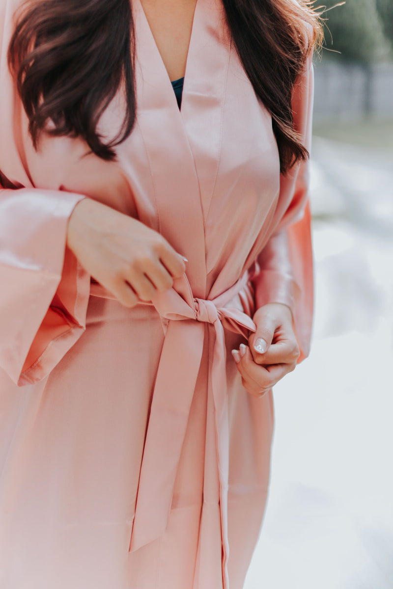 Classic Silk Robe (Sweet Pink)