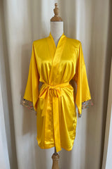 Silk Robe with Garden Lace (4 colours)