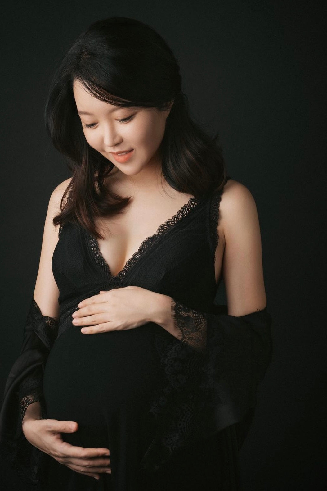 Blossom Padded Lace Slip (Black)