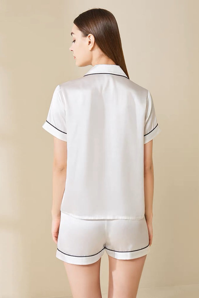 Mulberry Silk Short Pyjamas (White)