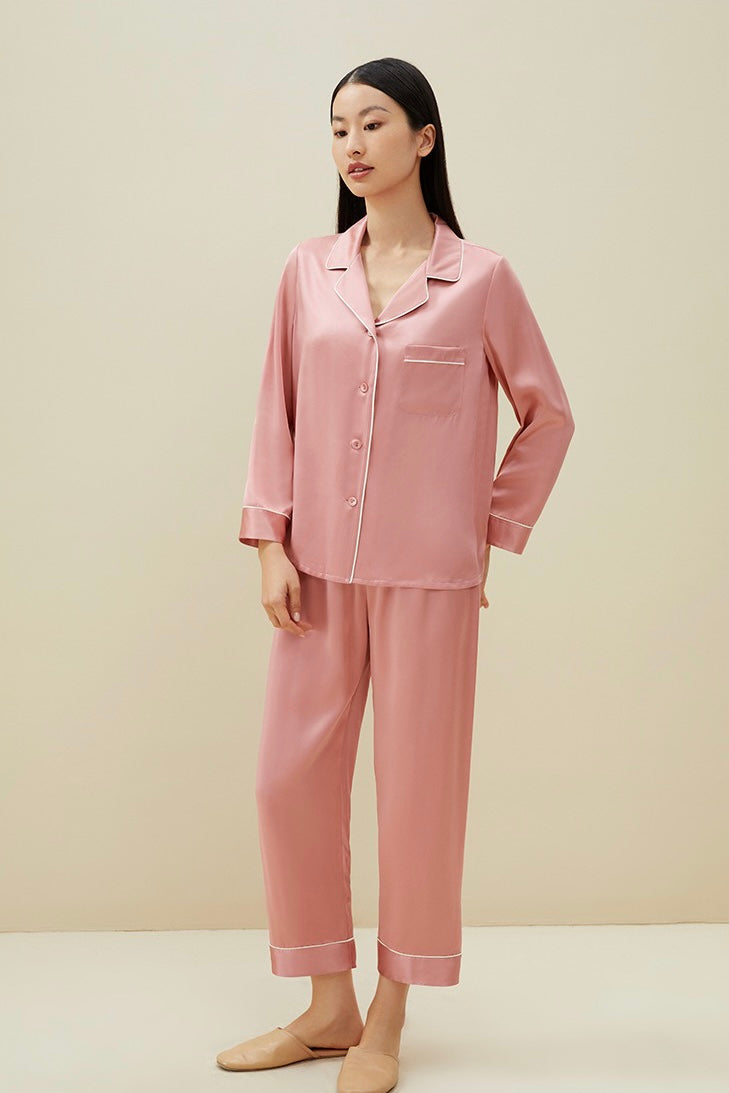 Mulberry Silk Pants Pyjamas (Rose)